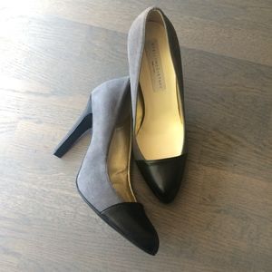 Stella McCartney | Grey suede/black cap toe pumps